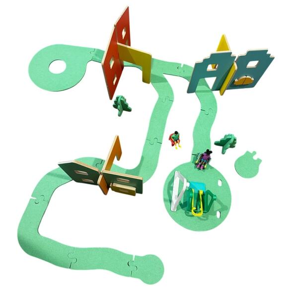 lovevery Other - Lovevery Wooden Foam Modular Village Pathway Swing Wheelchair Boy Girl Set *READ
